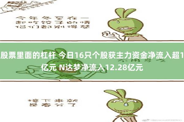 股票里面的杠杆 今日16只个股获主力资金净流入超1亿元 N达梦净流入12.28亿元