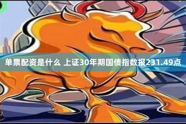 单票配资是什么 上证30年期国债指数报231.49点