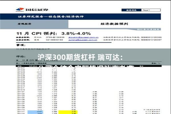 沪深300期货杠杆 瑞可达：
公司会结合实际情况认真考虑