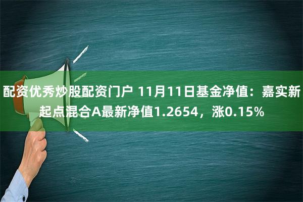 配资优秀炒股配资门户 11月11日基金净值：嘉实新起点混合A最新净值1.2654，涨0.15%