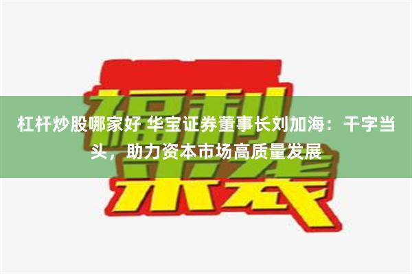 杠杆炒股哪家好 华宝证券董事长刘加海：干字当头，助力资本市场高质量发展